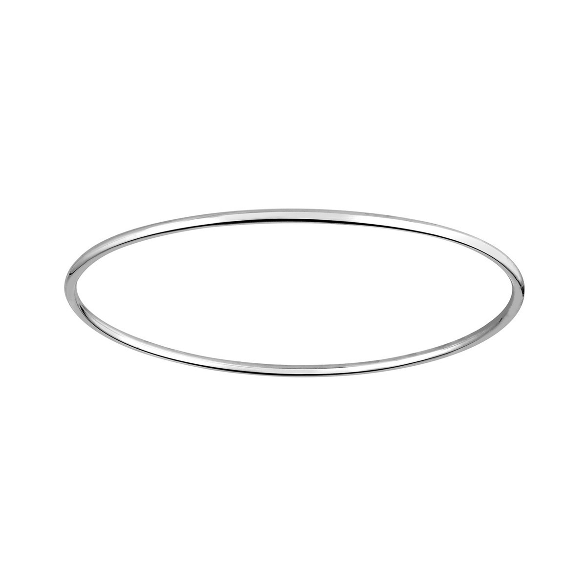 Bracelet Brillaxis jonc massif or blanc fil 1.5 mm