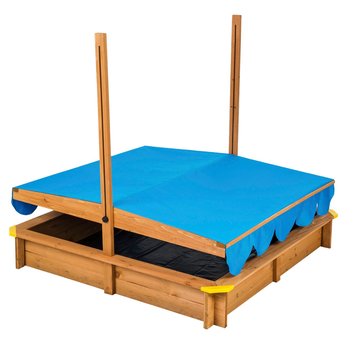 tectake Emilia zandbak 120 x 120 x 120 cm van hout met verstelbaar dak
