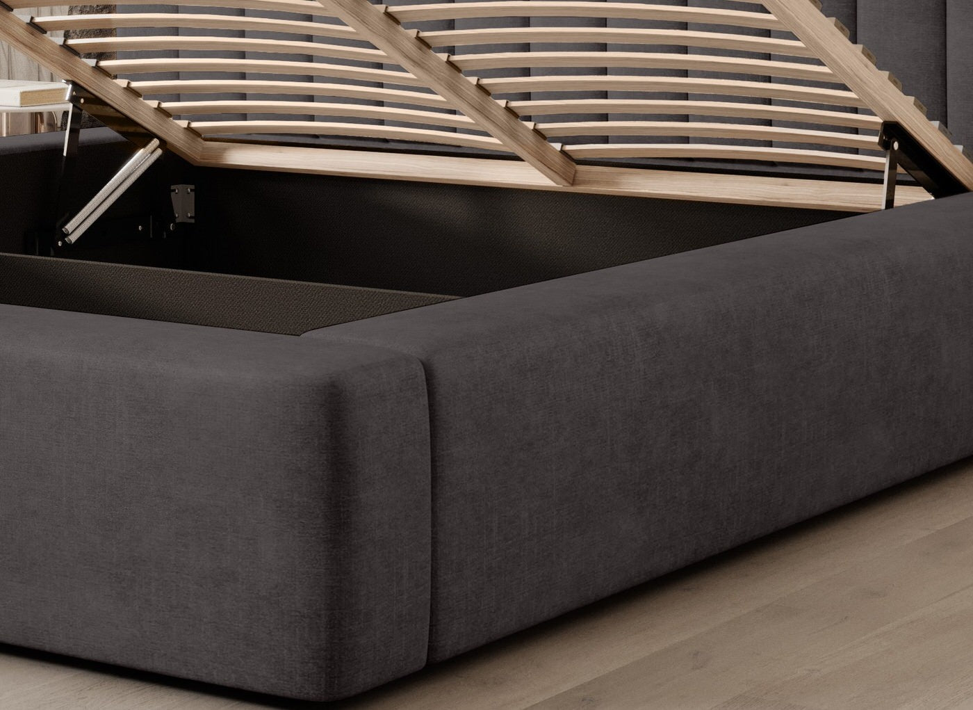 Trae Mobler Amira 140 x 200 cm Gestoffeerd Bed Antraciet