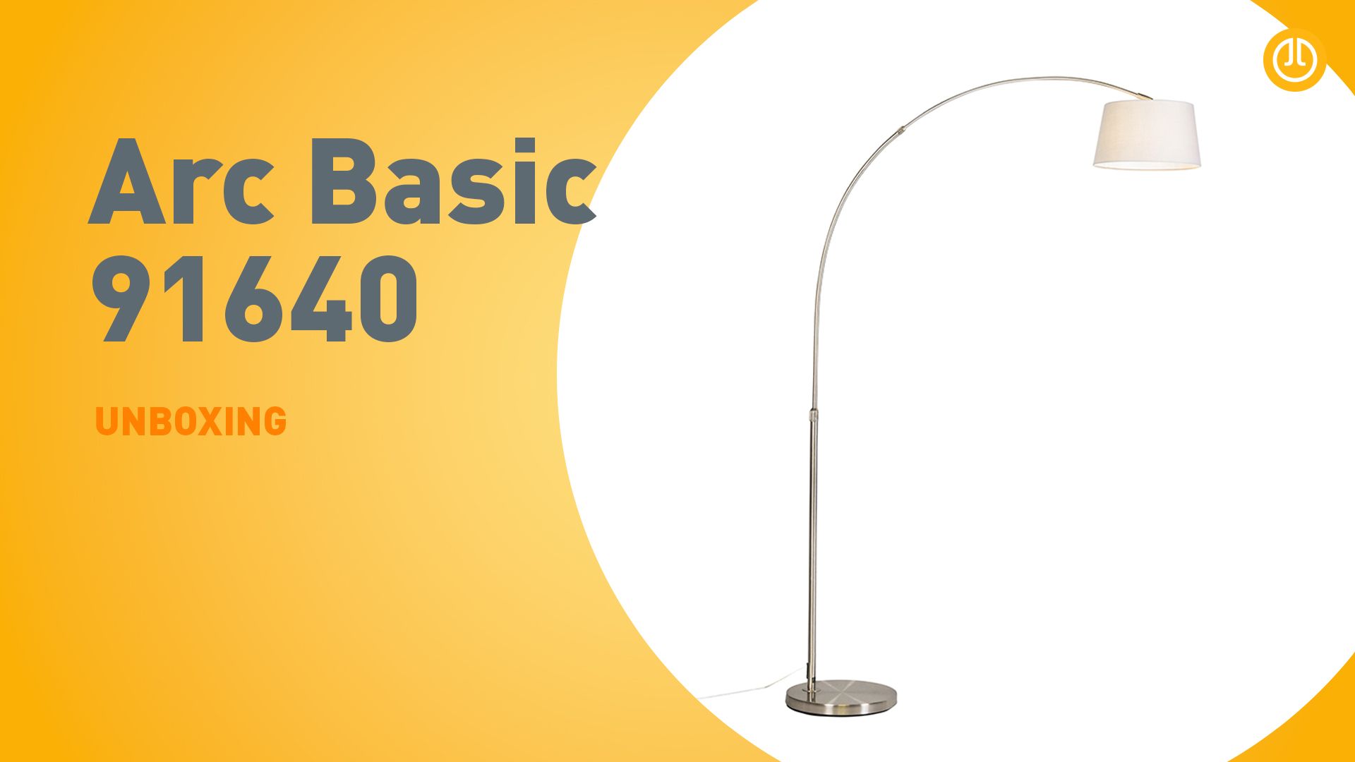 Moderne booglamp staal met witte stoffen kap - Arc Basic
