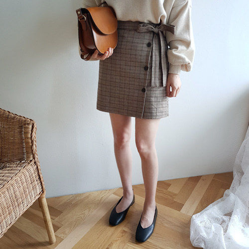 Brigitte - Minirok met hoge taille en strik