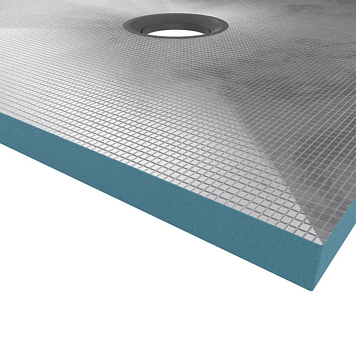 Receveur de douche extra-plat 90 x 140 cm, gris, bonde centrale, Galedo Showerplate