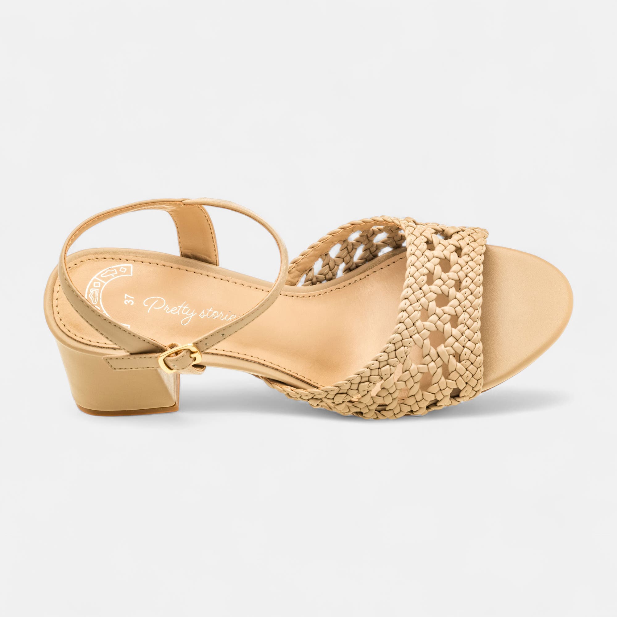 Nu-pieds à talon Femme beige