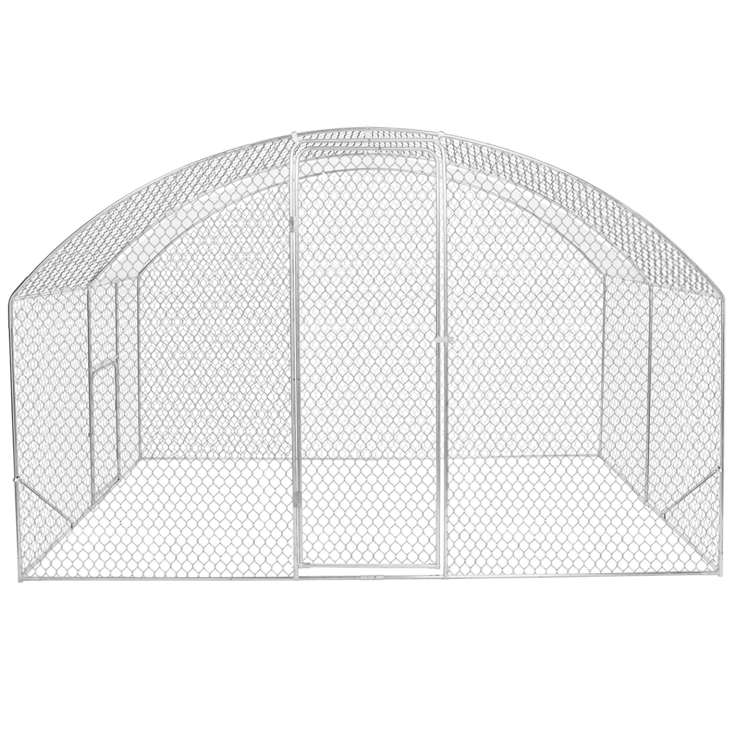 Enclos poulailler dôme 7,5 m² parc grillagé 3x2,5 M avec porte latérale