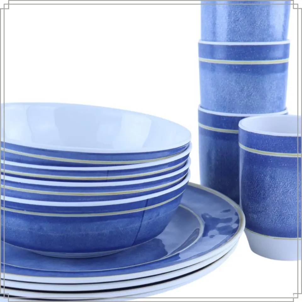 OTIX Serviessets 12 Delig Navara - Blauw