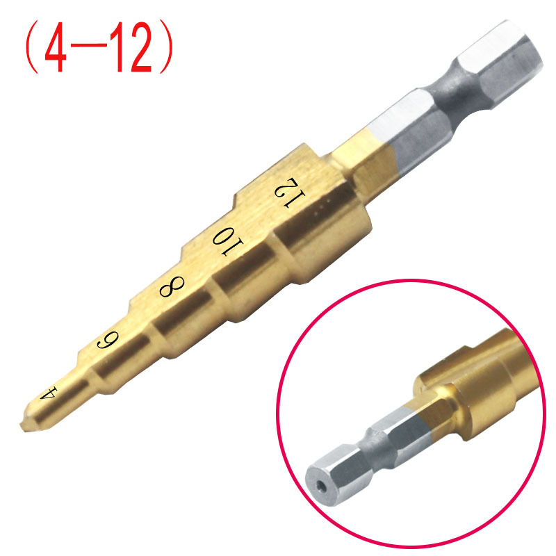 (3er Set) 4-32mm Stufenbohrer Mehrloch Kegel Bohraufsatz mit Titan Beschichtung für Holz / Kunststoff / Aluminium / Edelstahl