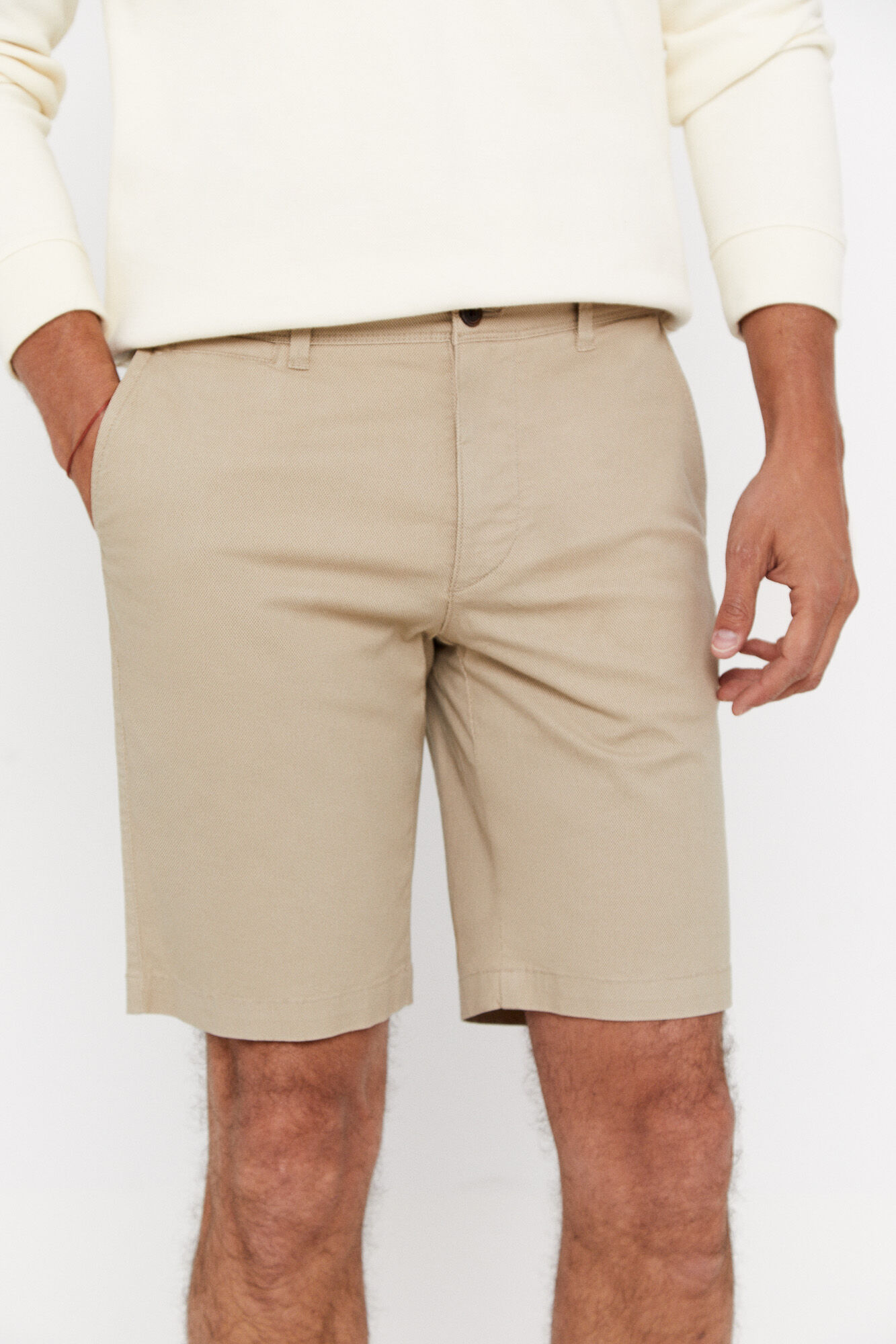 Bermuda chino estampada - Bege