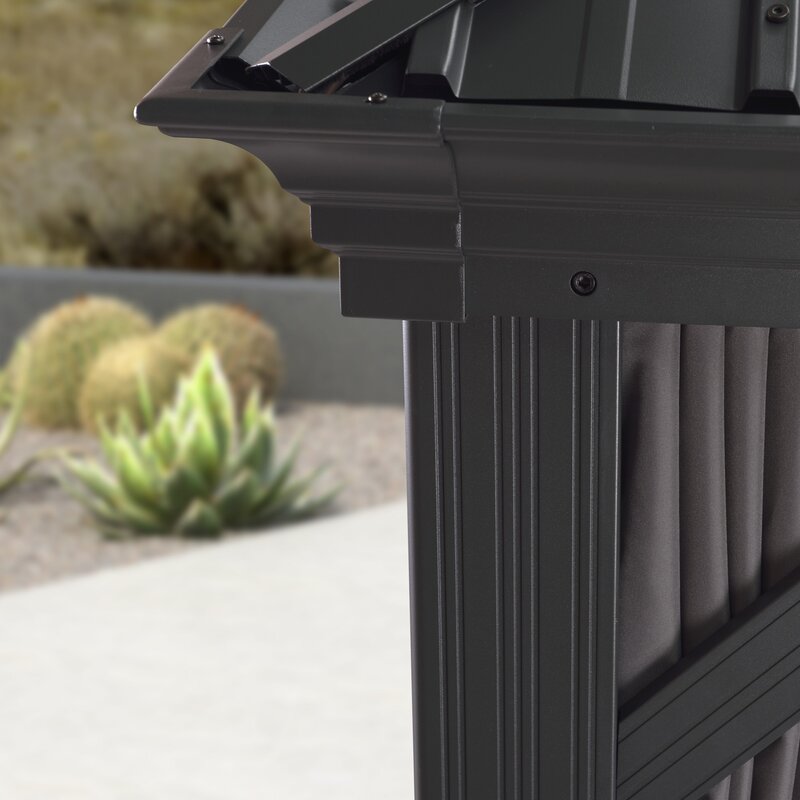 Gazebo de alumínio para pátio externo, 3,65 m de largura x 3 m de profundidade