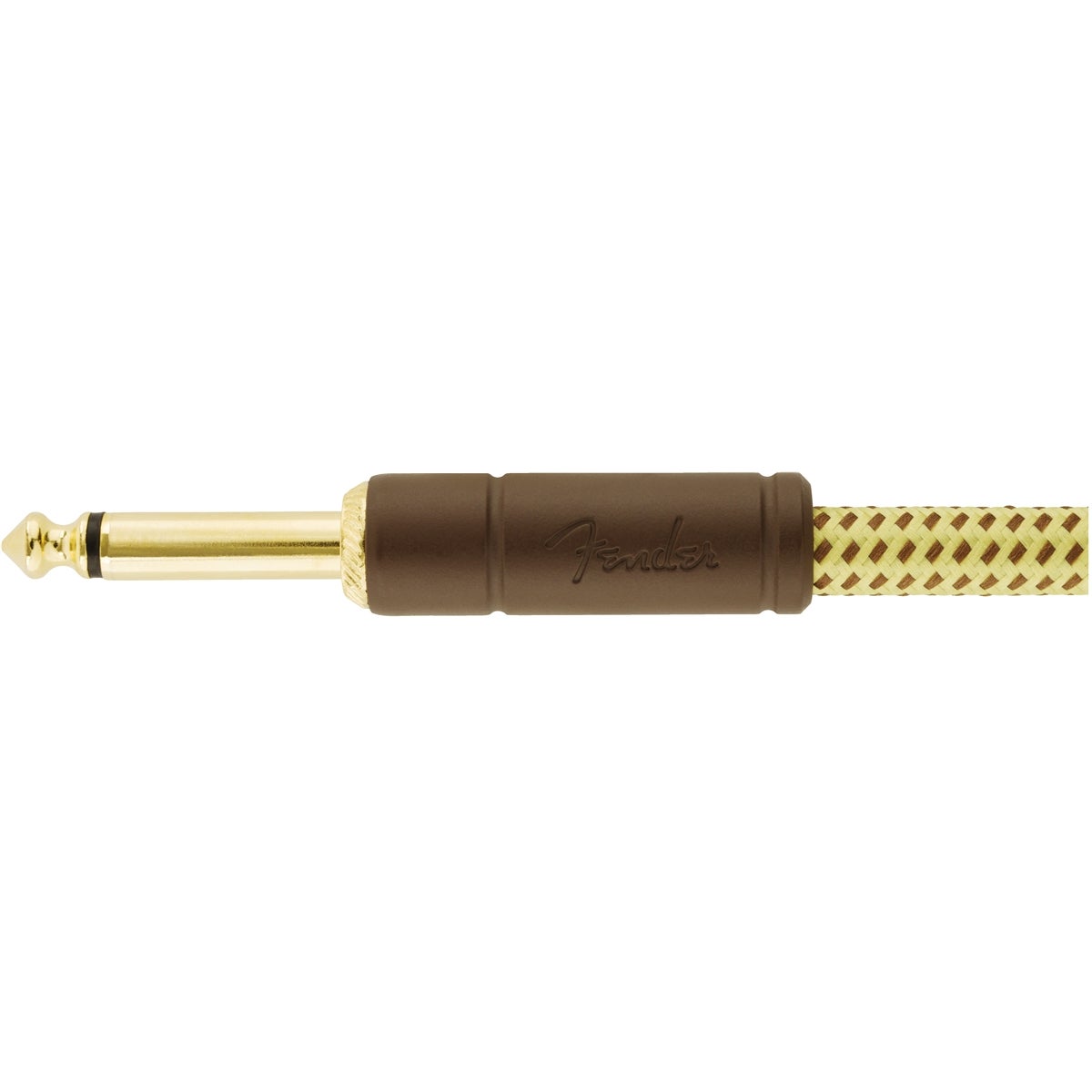 Fender Deluxe Cables instrumentkabel 4.5m geel tweed recht+haaks