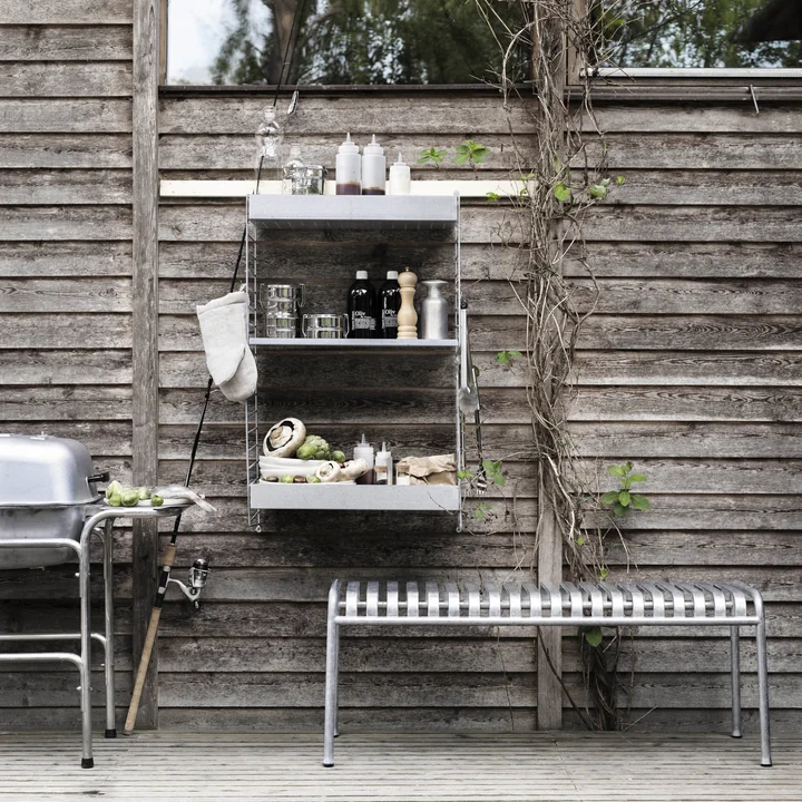 String - Outdoor Bodenleiter für String Regal 85 x 30 cm, galvanisiert