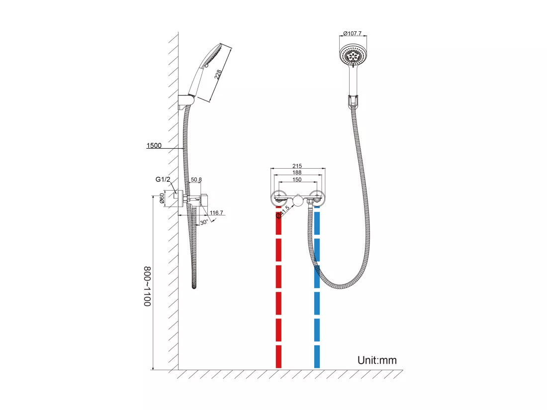 Robinet Baignoire Cascade Auralum max,Chromé,avec Douchette 5 Fonction,Mitigeur en Laiton+Ensemble Salle Bain Accessoire 6 Pièces,Inox,Brossé