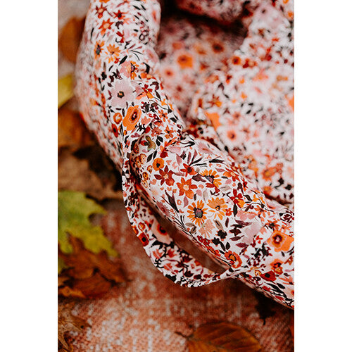 Hollie poppenreiswieg retro flowers - 42 cm