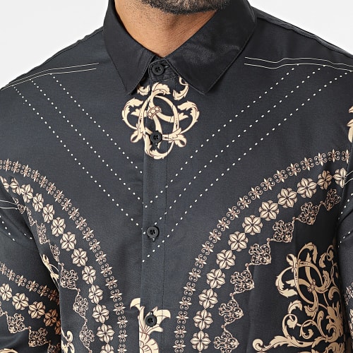 Chemises Manches Longues Noir Beige Renaissance