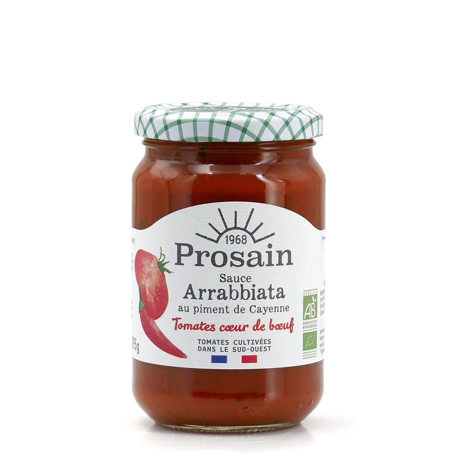Sauce Arrabiata aux tomates anciennes bio et piment de Cayenne - Prosain