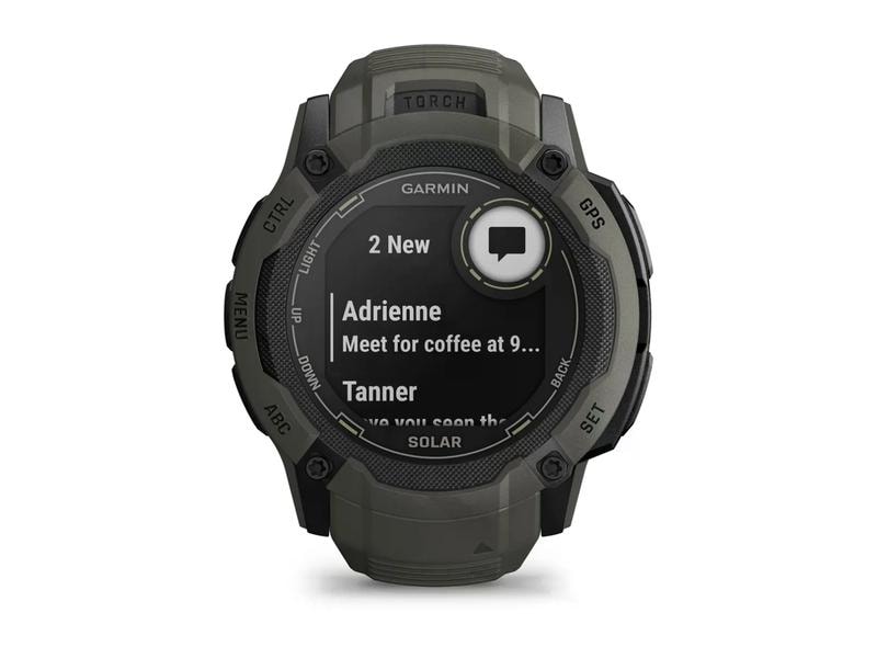 GARMIN Sportuhr Instinct 2X Solar Moosgrün Multisport-Smartwatch