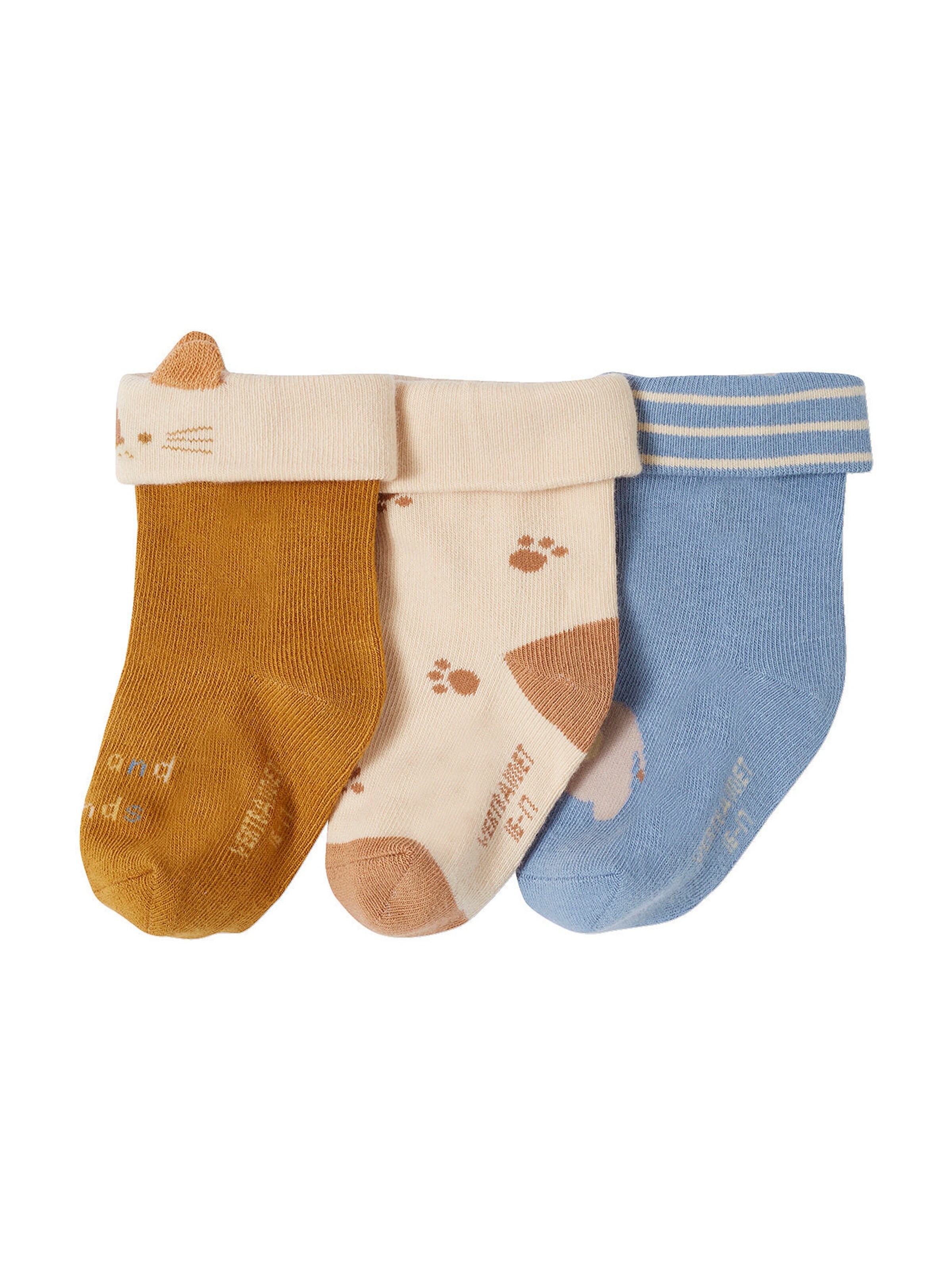 Vertbaudet 3er-Pack Baby Socken mit Tieren Oeko-Tex graublau