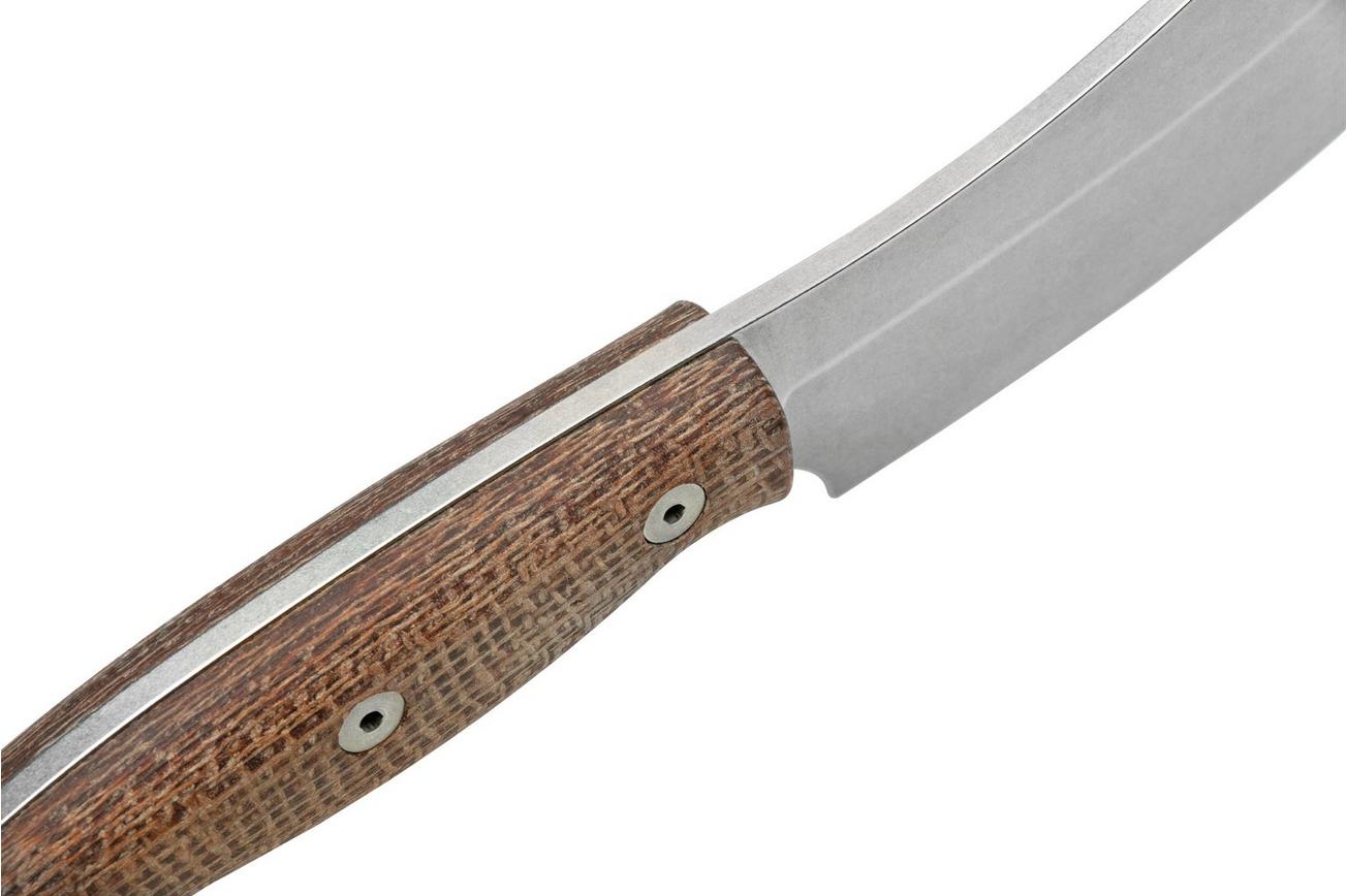 White River Camp Cleaver WRCC55-BNA Natural Burlap Micarta, kampeermes