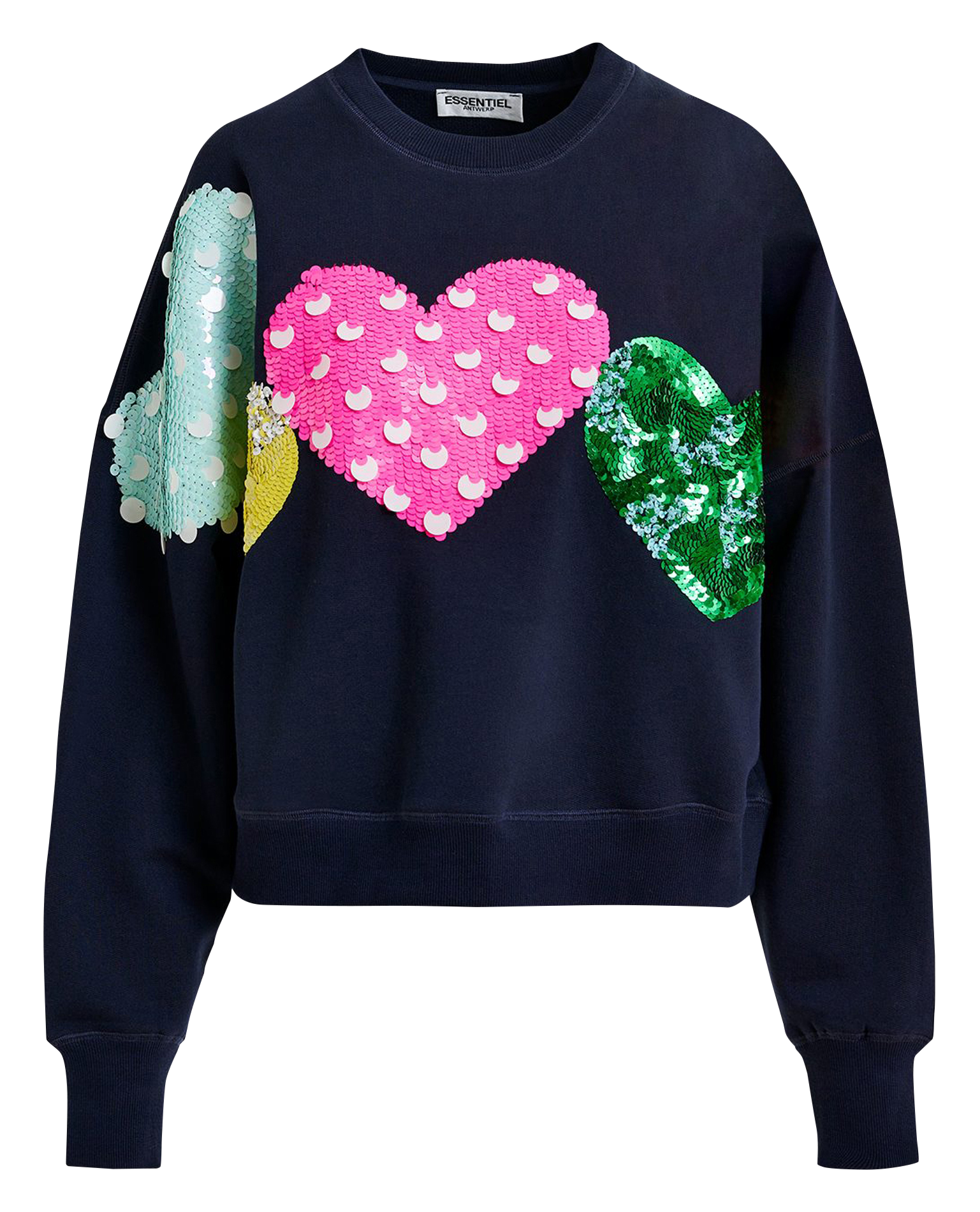 HACOEUR - Sweat droit col rond en coton bio | Bleu
