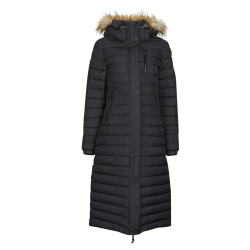 Superdry - FUJI HOODED LONGLINE PUFFER - Noir