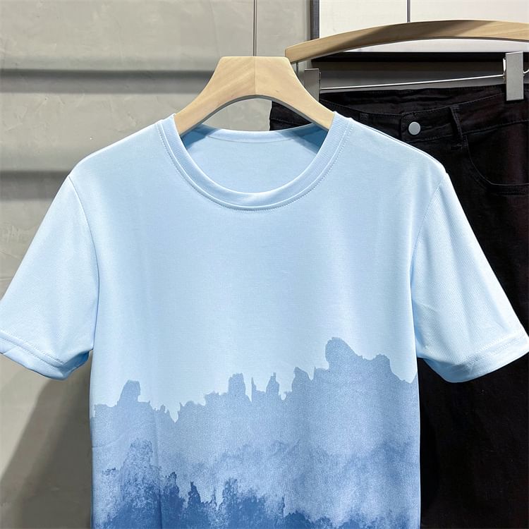 Whyessa - T-shirt met korte mouwen, ronde hals en kleurverloop