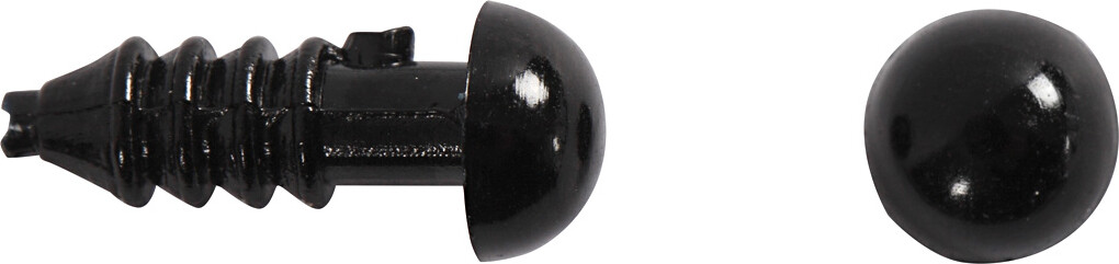 Øjne Og Snuder Til Modellering - Ø 3+6 MM - Str. 8X6+14X11 MM - Sort - 20 Sæt