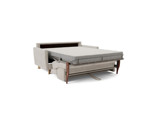 DIVANI.STORE - Canapé lit francy + têtières réglables blanc 3 places maxi