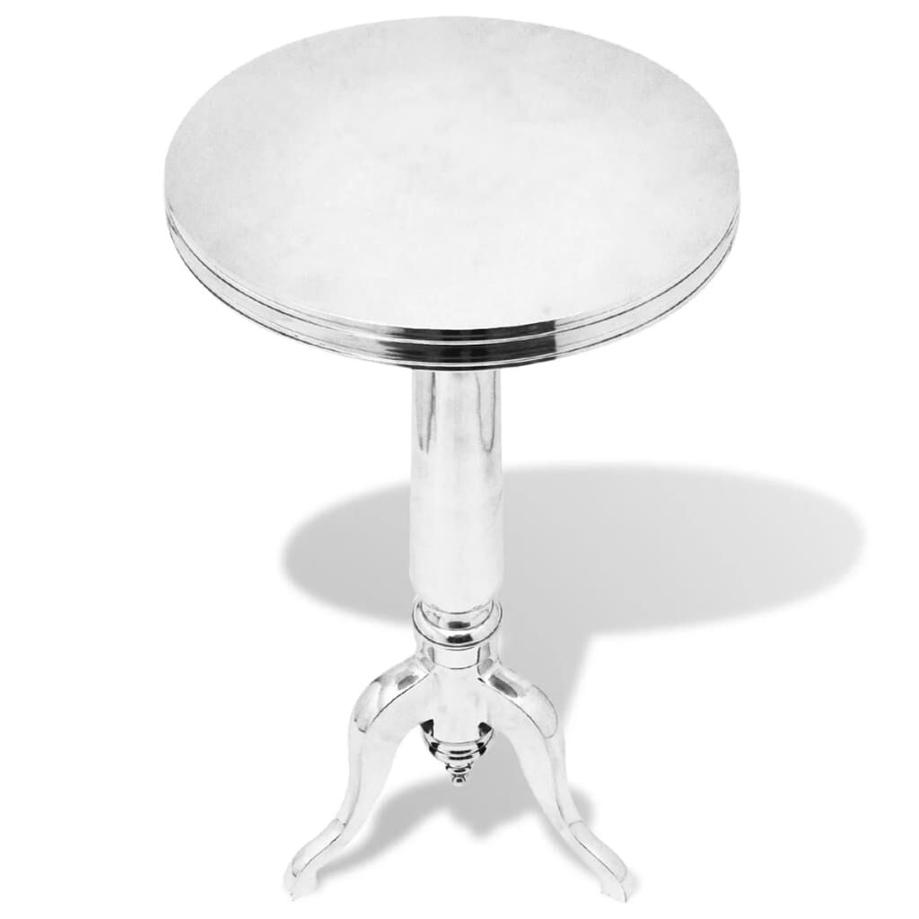 vidaXL Ronde aluminium bijzettafel zilver