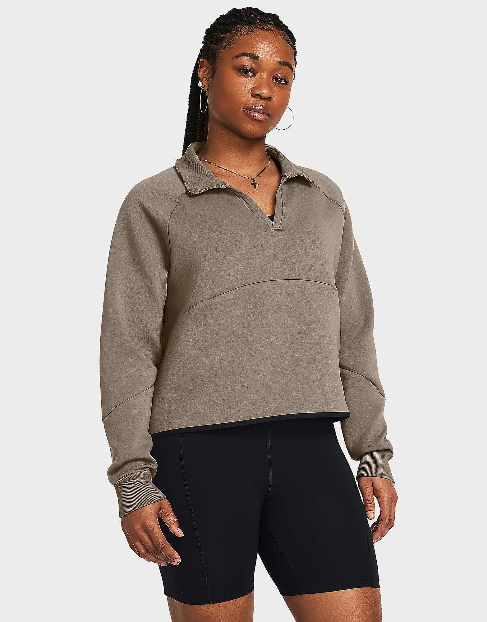 Under Armour Fleece Tops Unstoppable Flc Rugby Crop