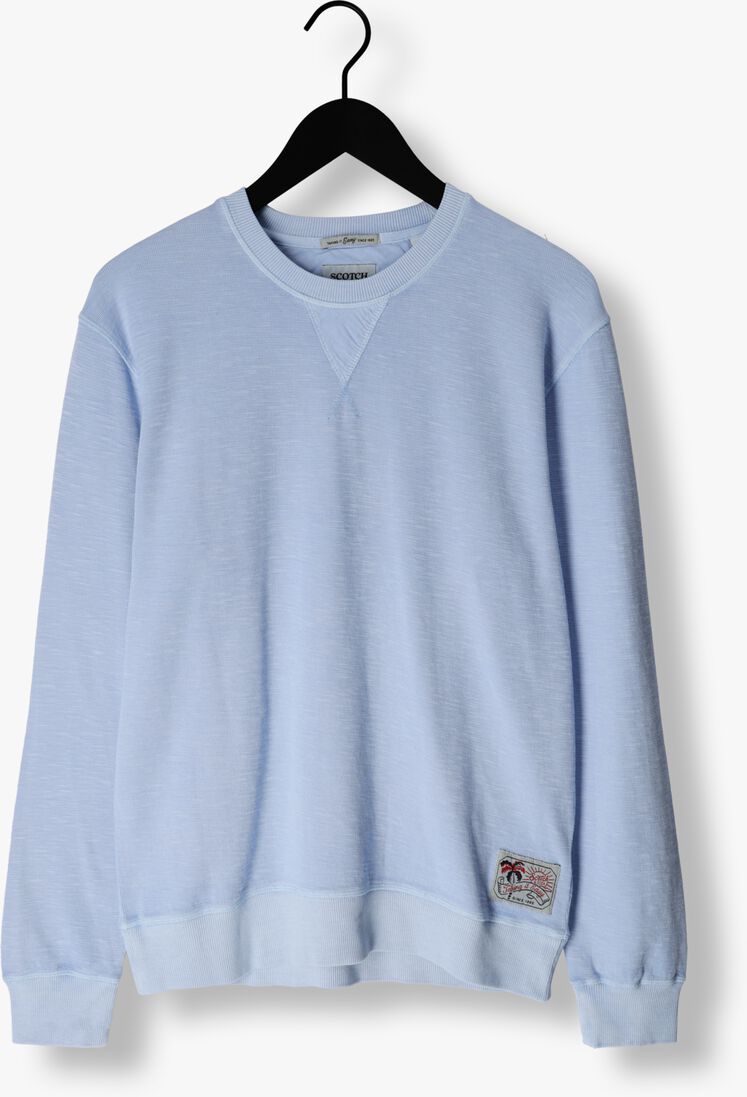 SCOTCH & SODA blauwe scotch & soda trui garment dyed structured sweatshirt