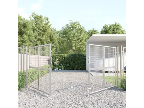 Portal de jardin maille argenté 300x175 cm acier galvanisé