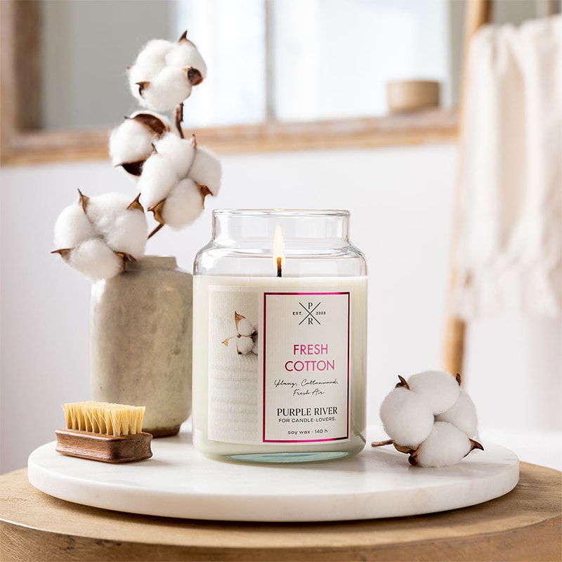 Bougie parfumée - Fresh Cotton - Bergamote & jasmin - 623 g