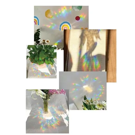 (20er Set) Holographische Fenster Folien Aufkleber Home Deko Prisma Suncatcher Sticker - Sterne