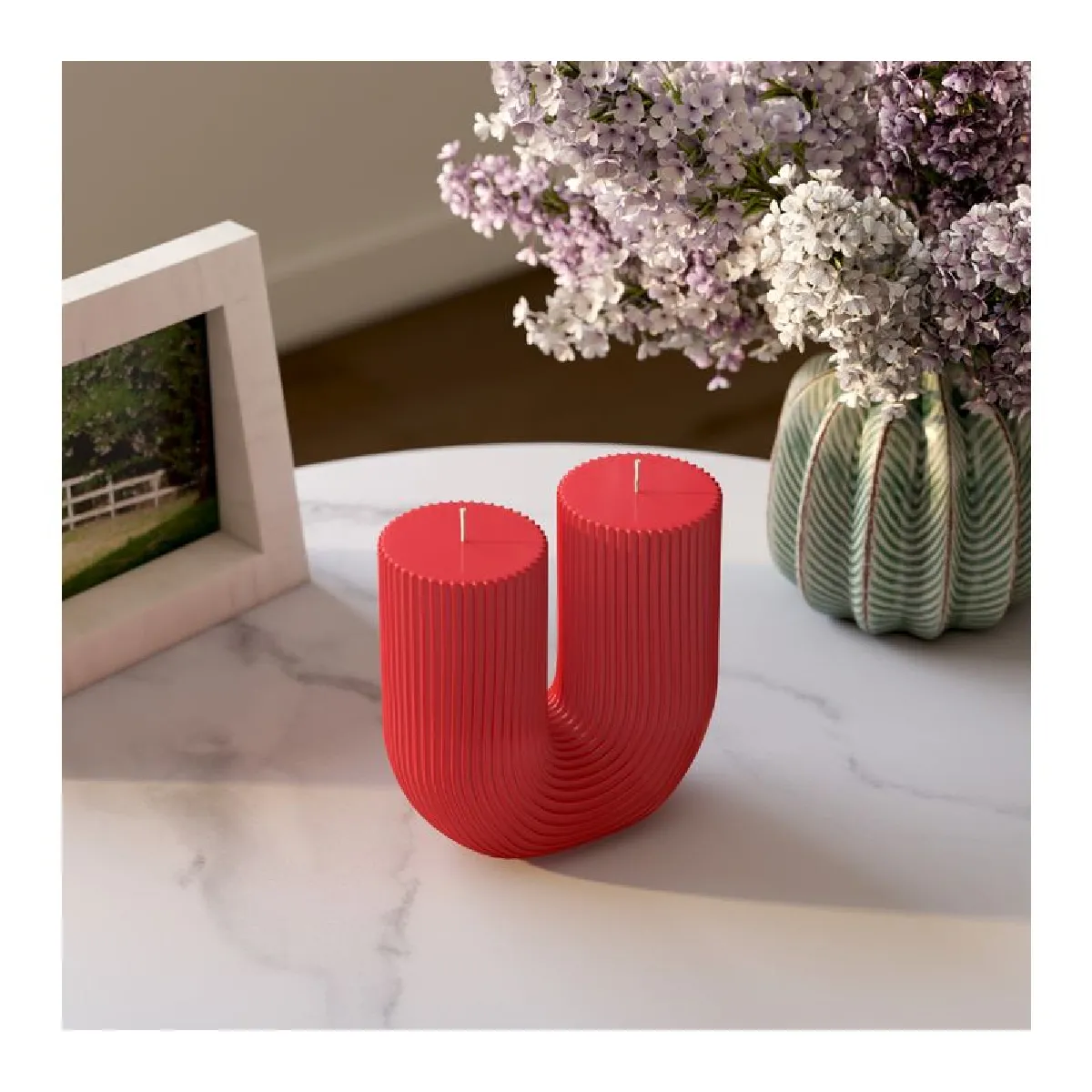 But Bougie U demi H. 12 cm - Rouge