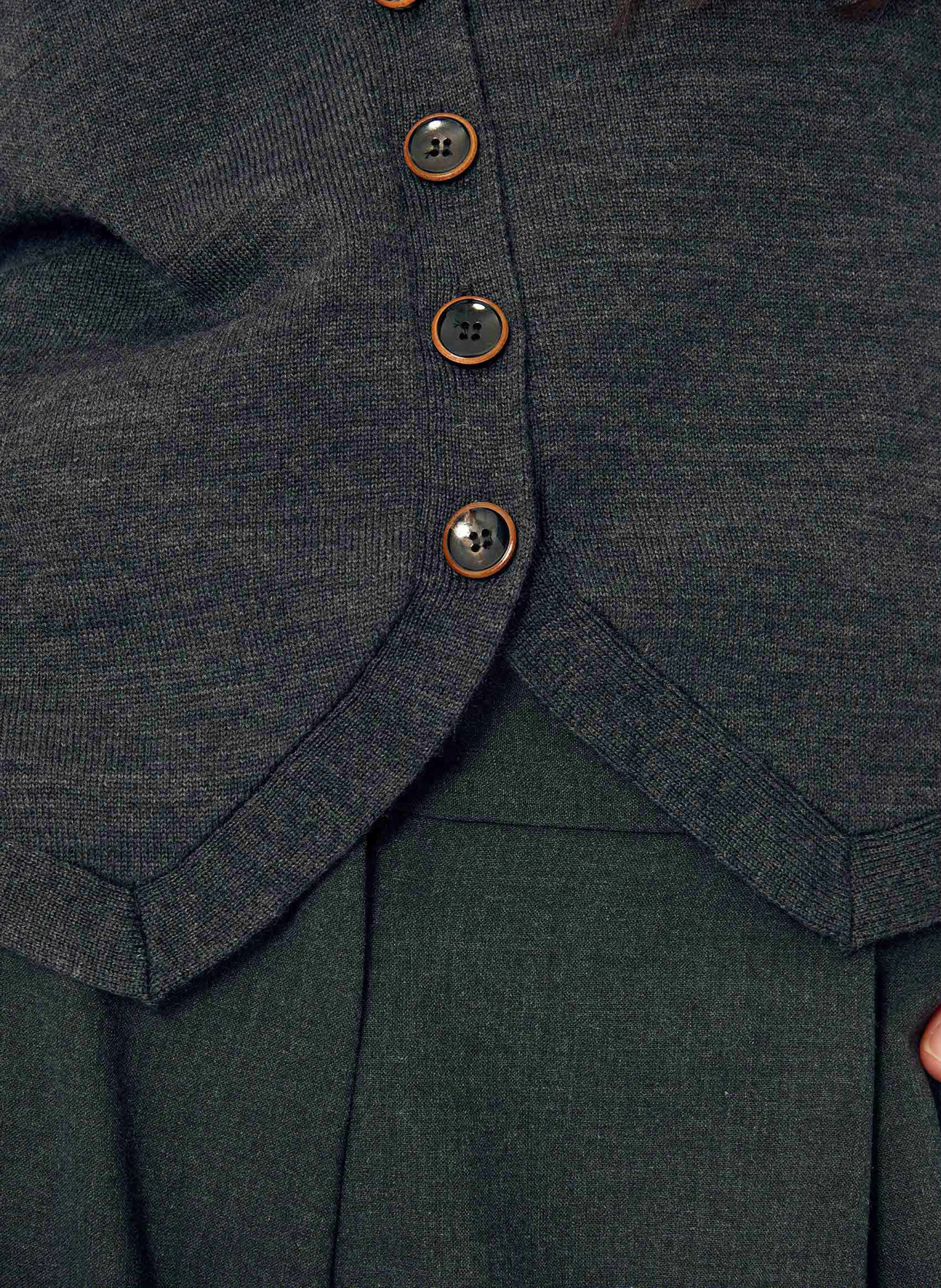 GIANCARLO - Gilet col V en laine| Gris
