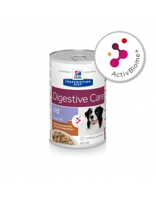 Hill's Prescription Diet I\/D Digestive Care Low Fat Stoofpotje  Blik - Hondenvoer - Kip Groente 354 g