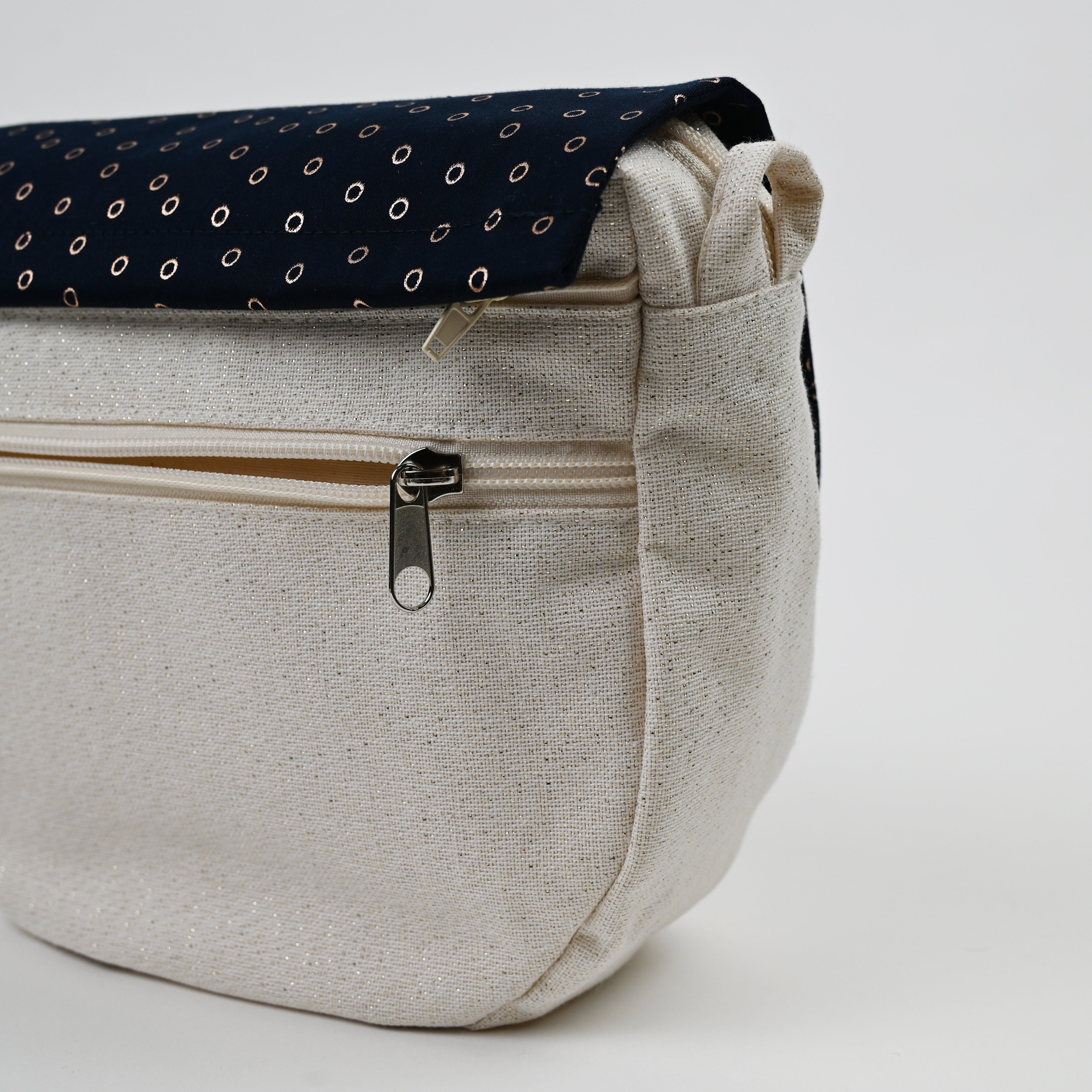 Base Petite Besace Sans Bandoulière Beige Pailleté