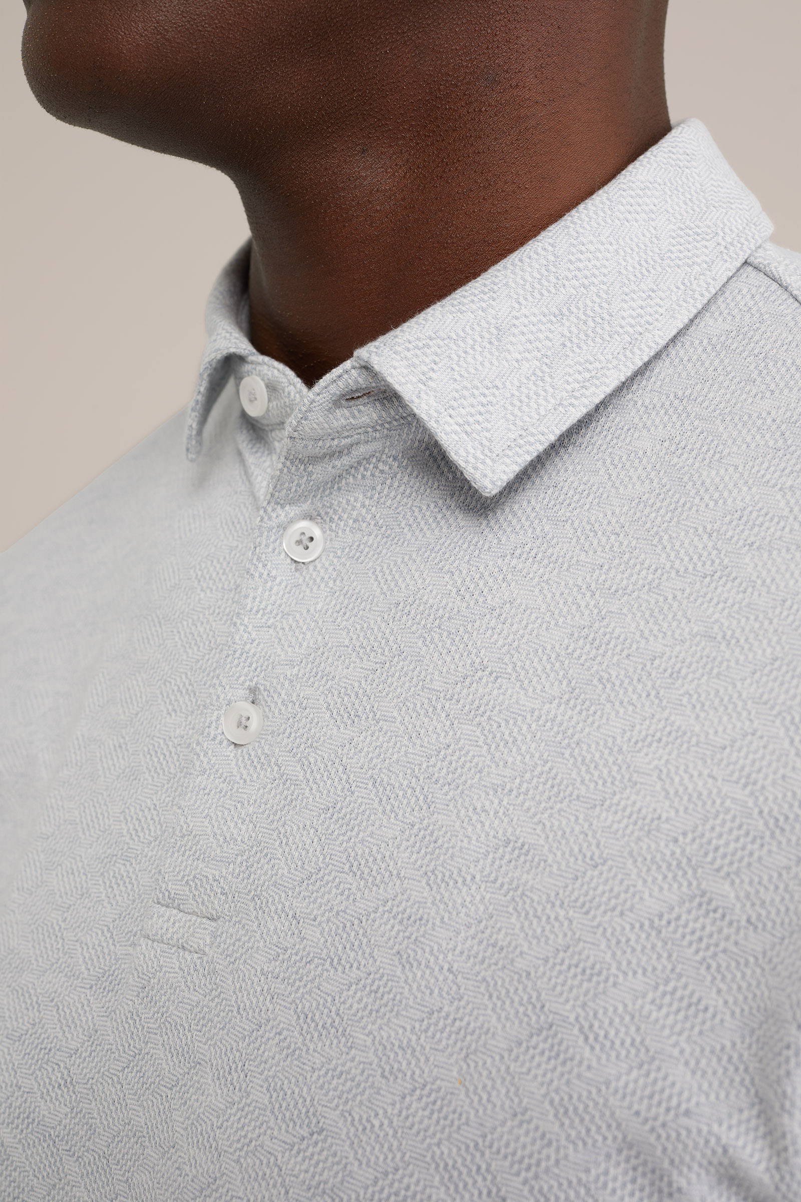 polo met jacquard-dessin WE Fashion Lichtblauw