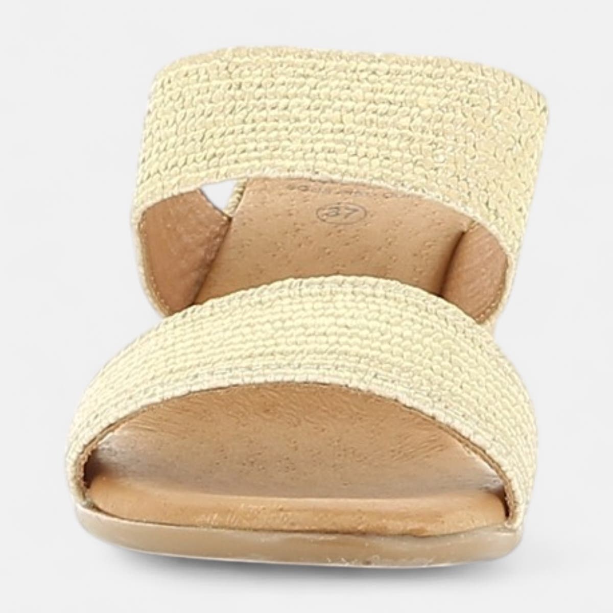 Mules à talon compensé Femme or