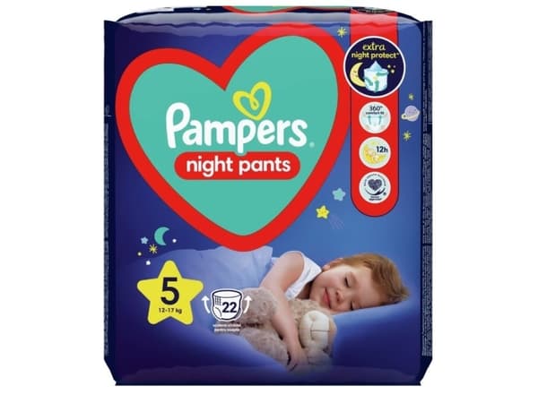 Pampers Pieluchomajtki Night Pants 5, 12-17 kg, 22 szt.