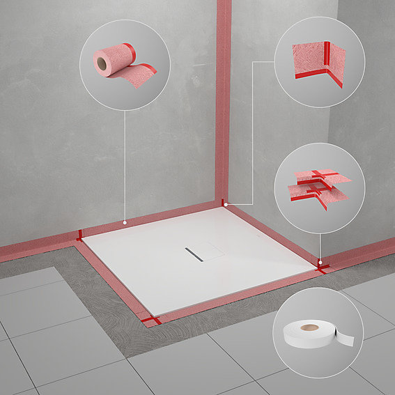 Receveur de douche 90 x 90 x 4 cm, Quaryl, gris, Villeroy & Boch Squaro Infinity
