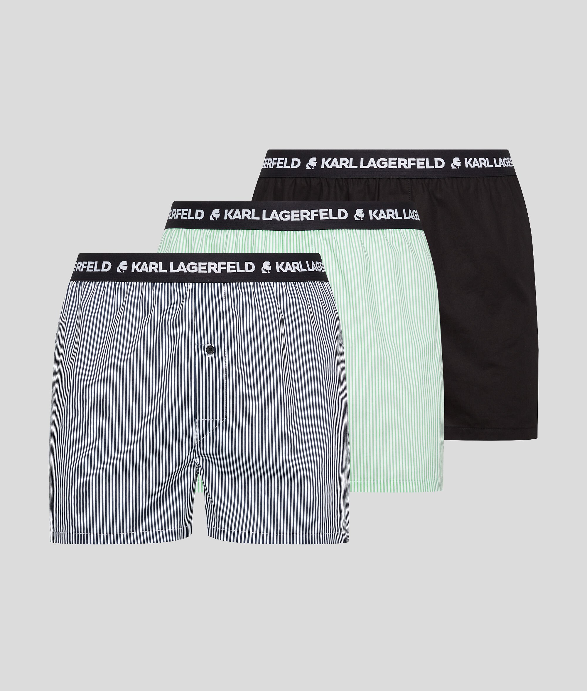 SHORT BOXER TISSÉ AVEC LOGO KARL - LOT DE 3