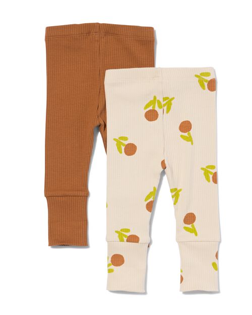 2 leggings évolutifs bébé côtelés écru
