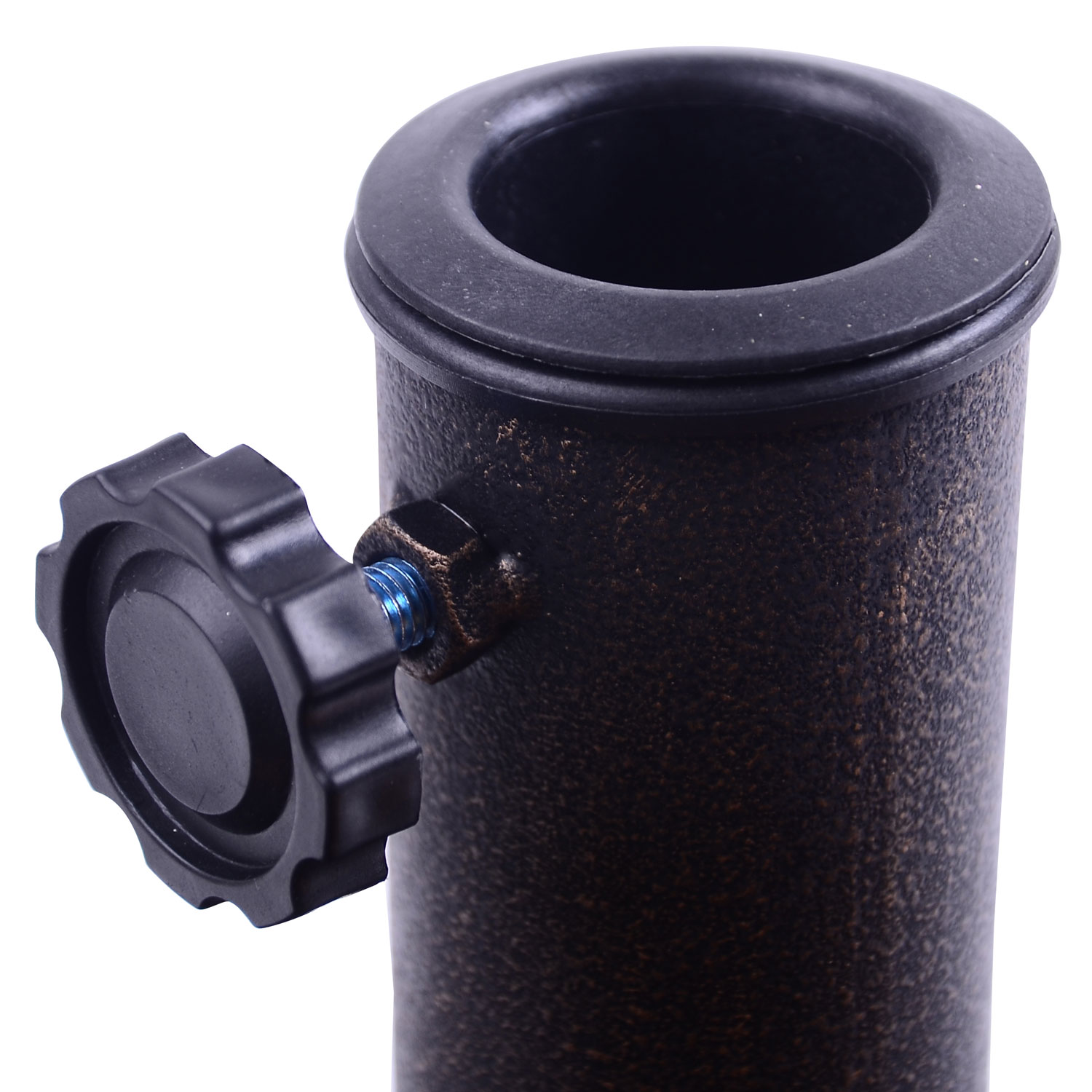 Base para guarda-sol de jardim Outsunny, peso líquido 19 kg, suporte para guarda-sol adequado para hastes de 38 mm/48 mm, resina para pátio externo e terraço, Ø54,5 x 34 cm, bronze