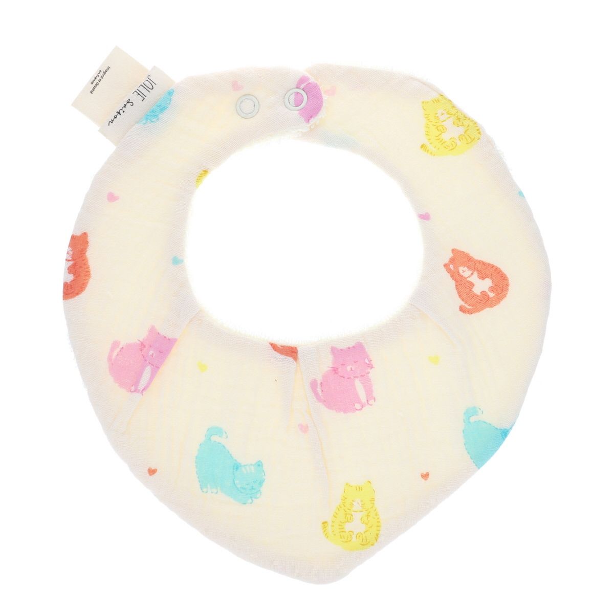Bavoir bandana éponge chats pastel - Miaou Jolie saison