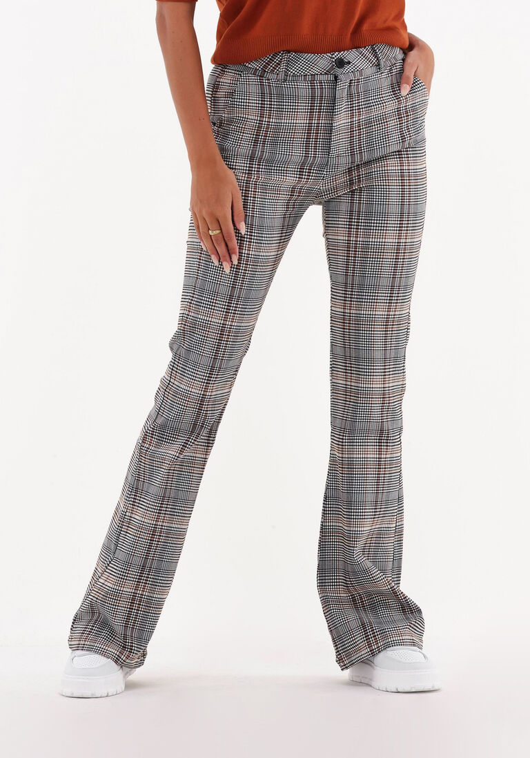 MINUS bruine minus flared broek carma check flared pants