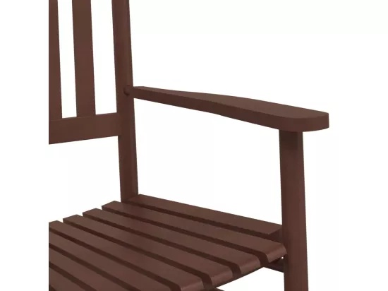 Chaises à bascule lot de 2 table pliable marron massif peuplier