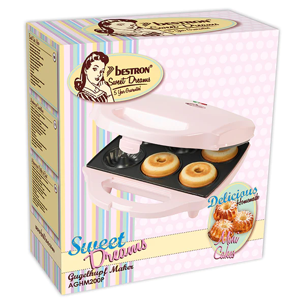 Appareil 6 gâteaux Kougelhopf 900 W Sweet Dreams rose Bestron