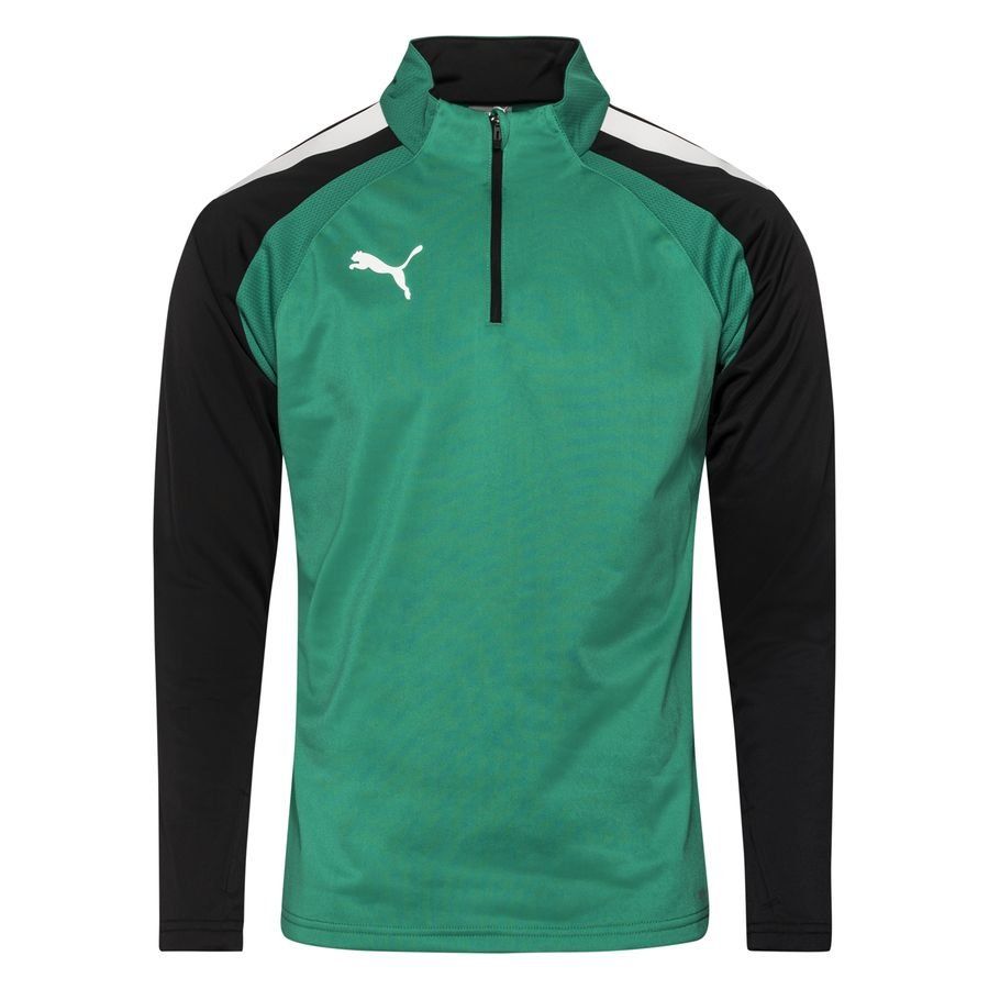 PUMA Maillot d'Entraînement teamLIGA Fermeture Éclair 1/4 - Vert/Noir