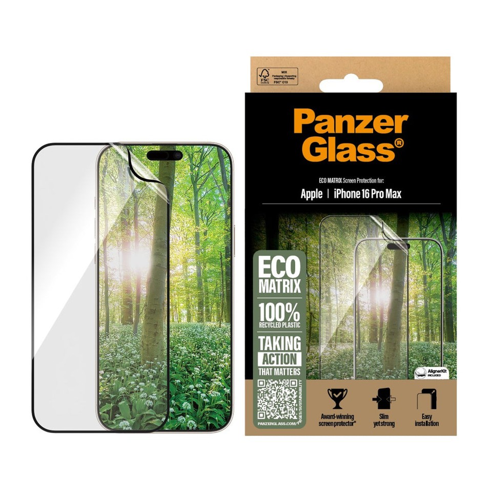 PanzerGlass - Skærmbeskyttelse MATRIX - iPhone 16 ProMax - Ultra Wide Fit