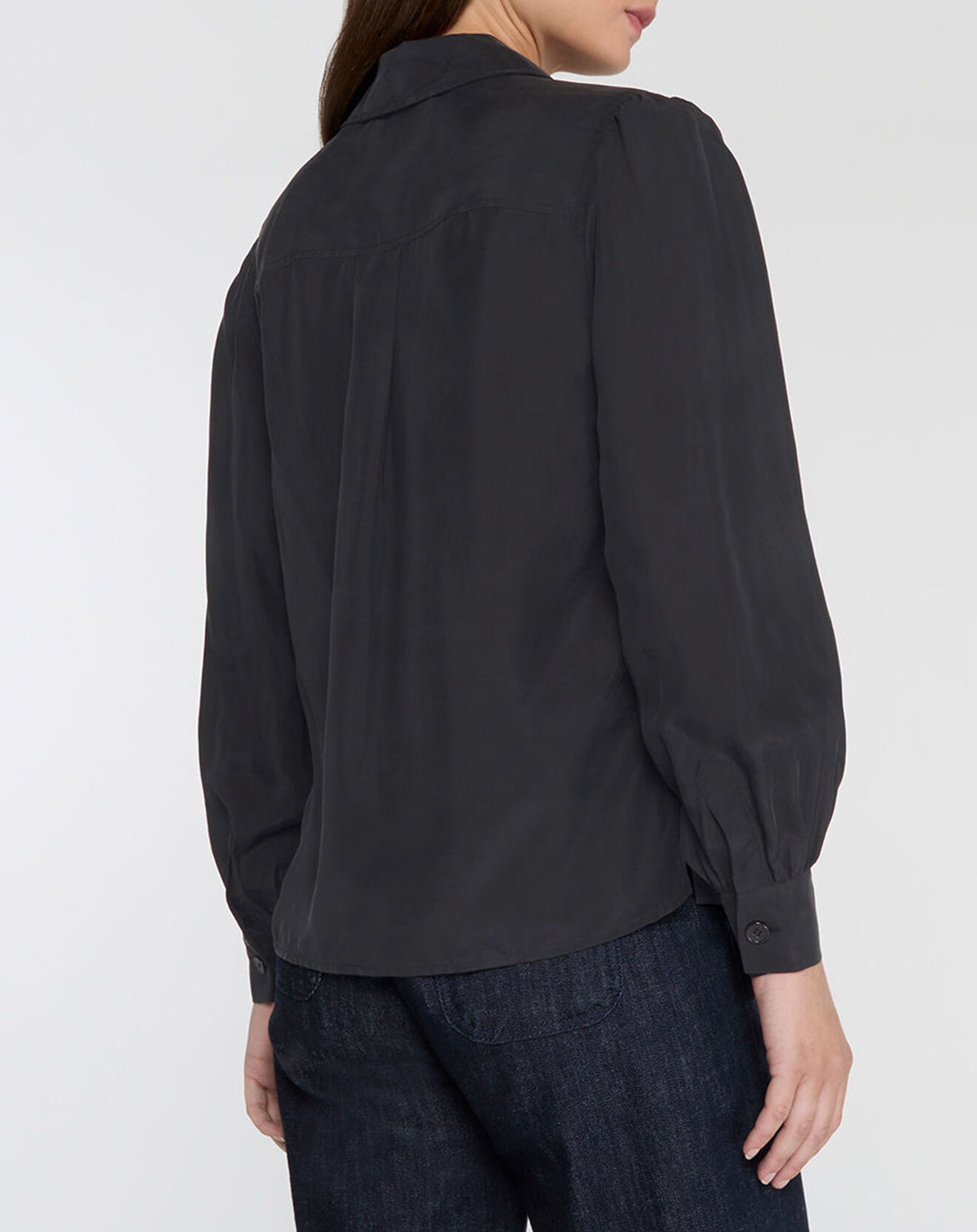 Jodhpur Chemise 100% Soie Panos noire